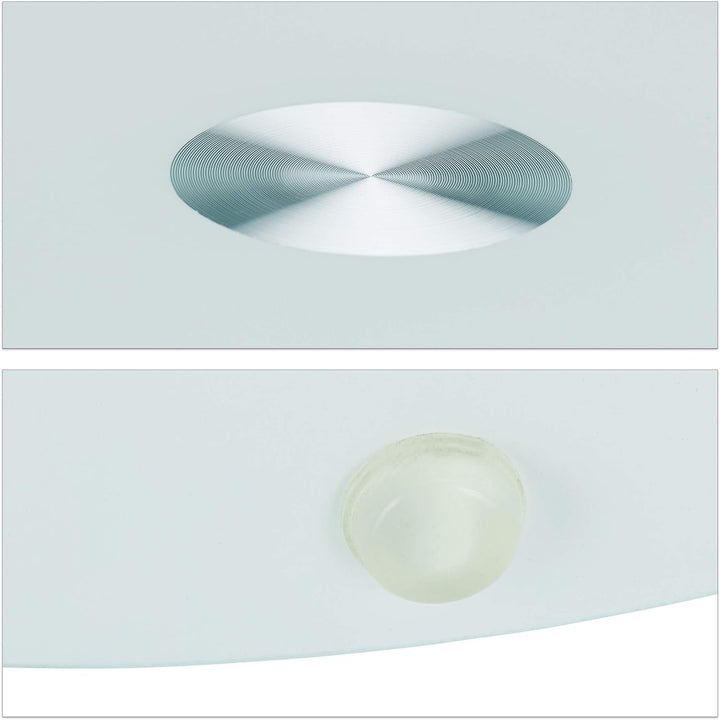 Relaxdays, Weiss Runder Beistelltisch aus Glas und Edelstahl, dekorativer Loungetisch, HxBxT: 53 x 4