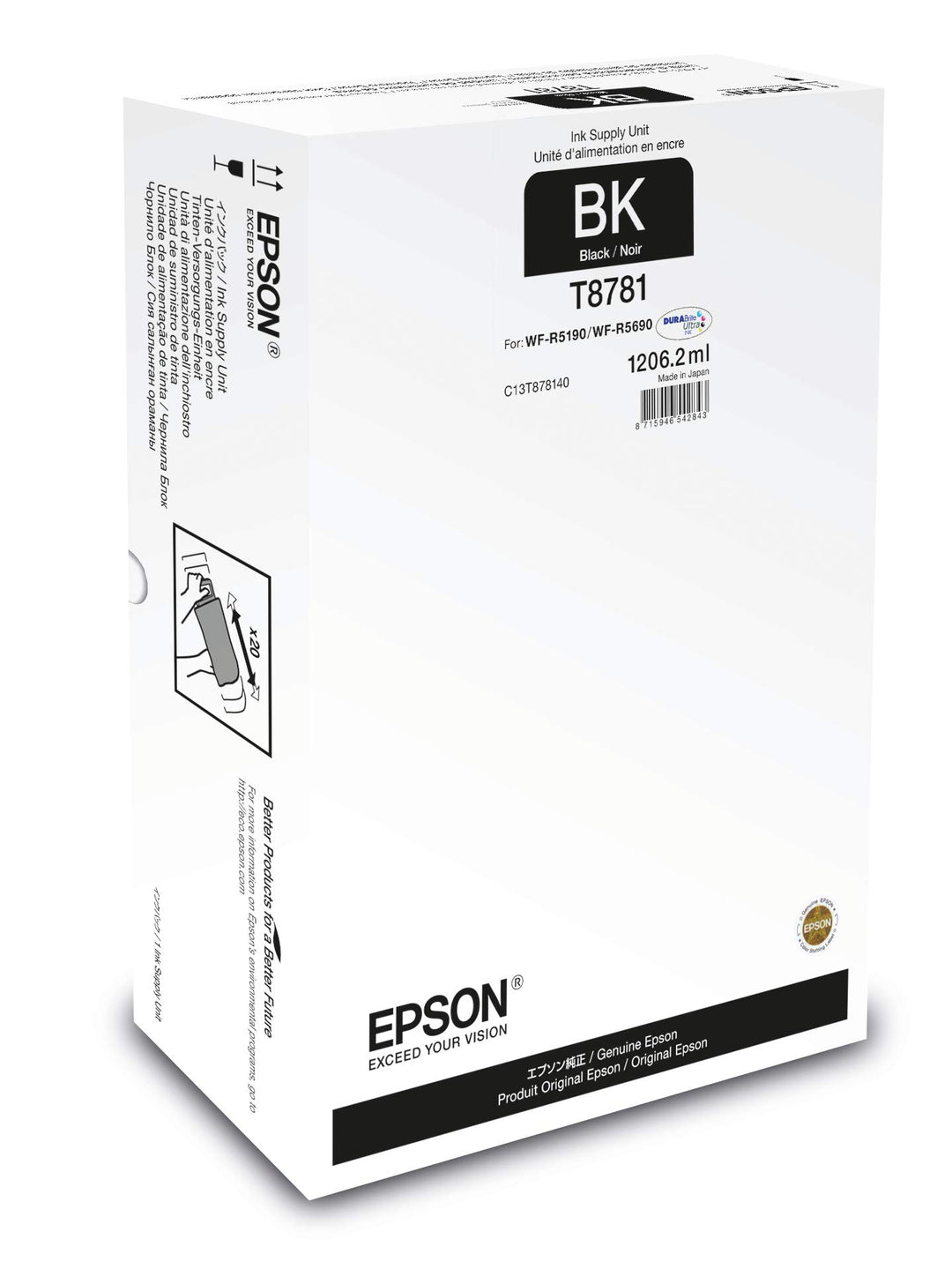 Epson C13T878140 passend für WFR5190DTW Tinte schwarz 1206,2ml