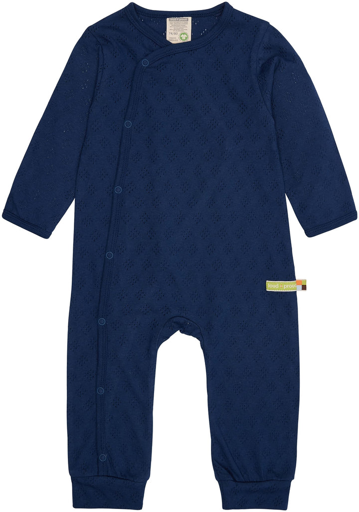 loud + proud Unisex Baby Jacquard Strick, GOTS Zertifiziert Overall 74-80 Ultramarine, 74-80 Ultrama