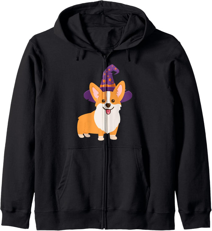 Halloween Pembroke Walisischer Corgi-Hexenhut Kapuzenjacke