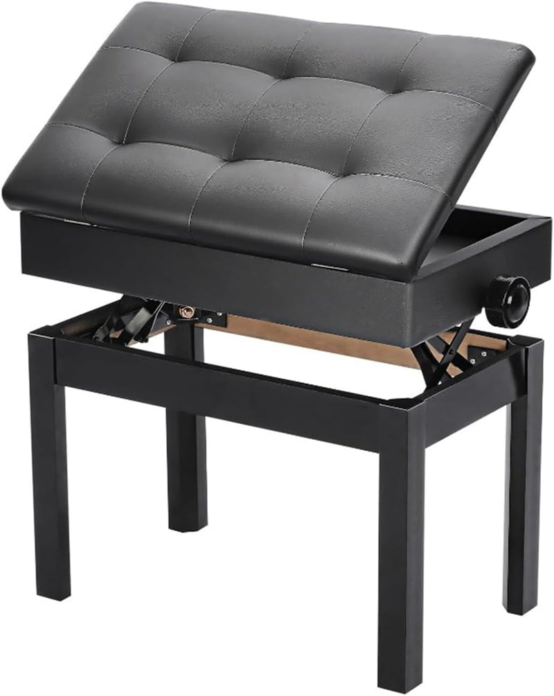 Allright Klavierhocker Keyboard Bank Klavierbank Keyboardbank Schminkhocker Hocker mit Stauraum Schw