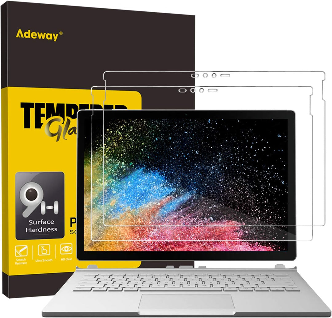 Adeway [2 Stück] Microsoft Surface Book 2/1 Schutzfolie 13,5 Zoll, Perfekte Passform/Anti-Fingerabdr