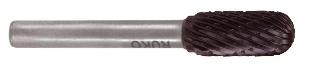RUKO Hartmetall Frässtift TiCN Form C Walzenrund (WRC) Durchmesser 12,0 mm L1 min 65 mm