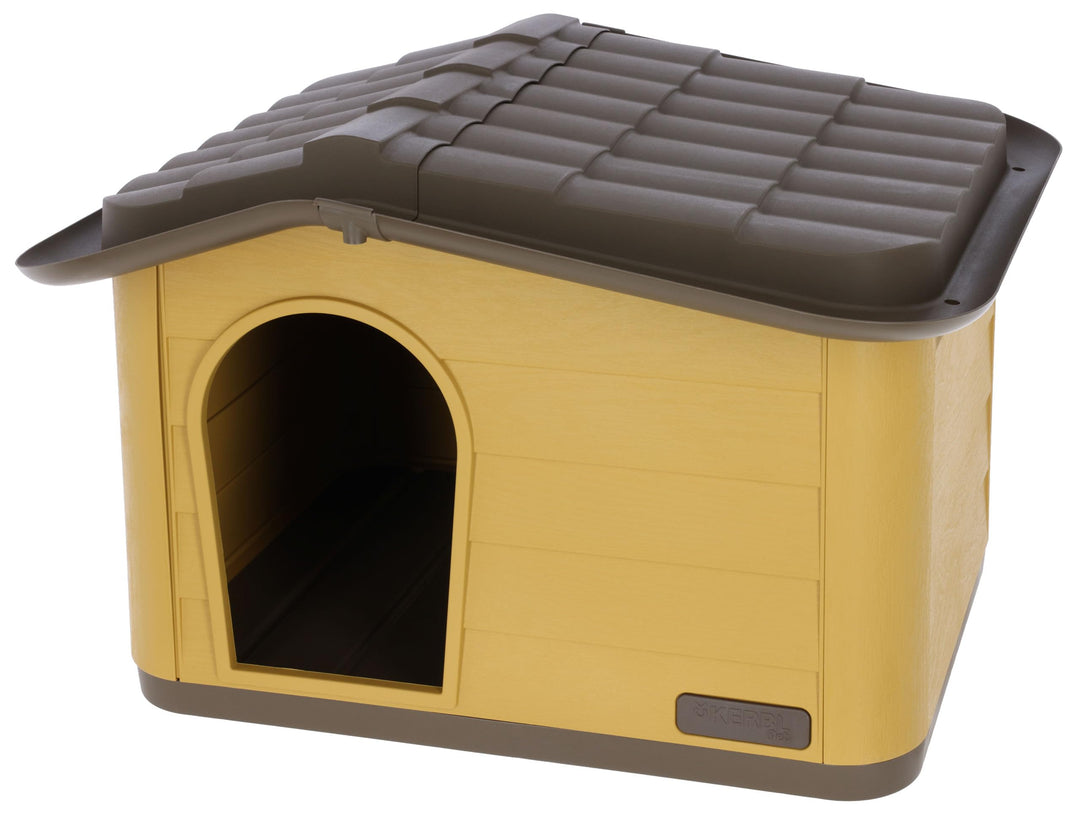 Kerbl Pet Katzenhaus Paola Eco, Honey/schwarz, 60x51x41 cm, Katzenhöhle, 100% recycelter Kunststoff,