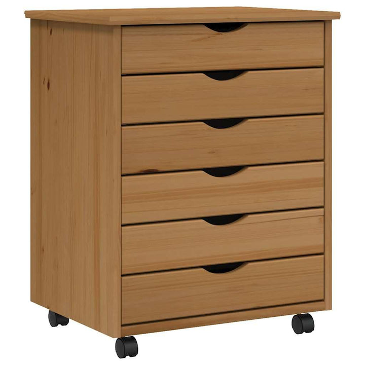 vidaXL Rollschrank, Rollcontainer mit 6 Schubladen, Kommode Schubladenschrank mit Rollen, Büroschran