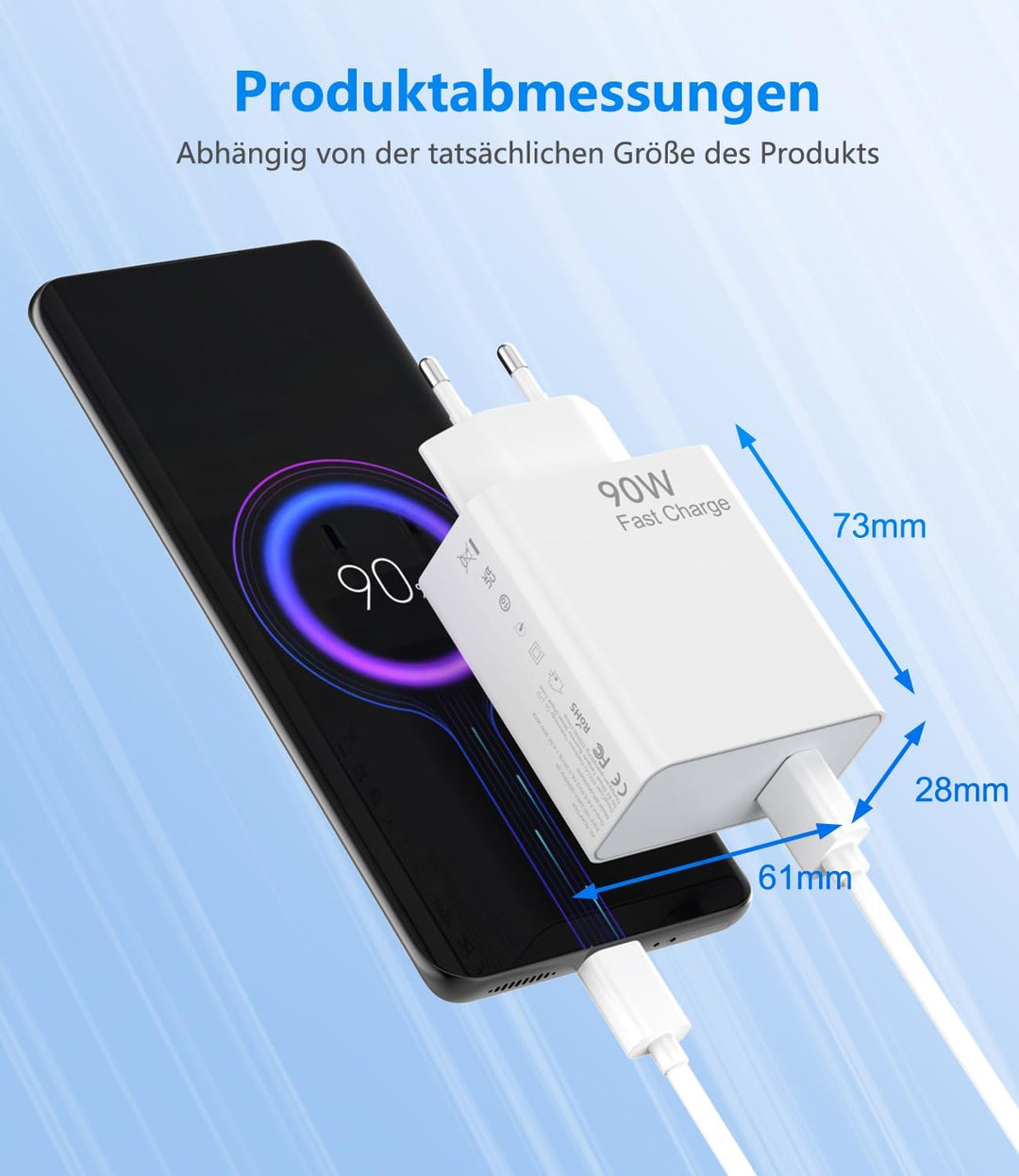 90W USB C Ladegerät Schnellladegerät für Xiaomi 15 Ultra 15 Pro 14T 14 Ultra, Turbo Hyper Charge Net