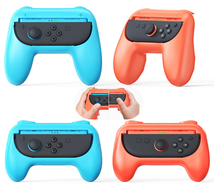 FYOUNG 2-Grössen Griffe Halterung für Nintendo Switch 2/1 & Switch OLED - Grosse und Kompakte Famili