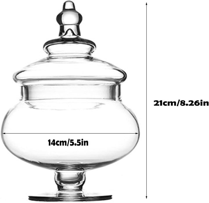 Bonbonglas Glasbehälter mit Deckel, Lebensmittelechter Vorratsglas aus Glas, Wiederverwendbar Aufbew