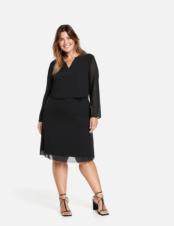 Samoon Damen Kleid, Schwarz