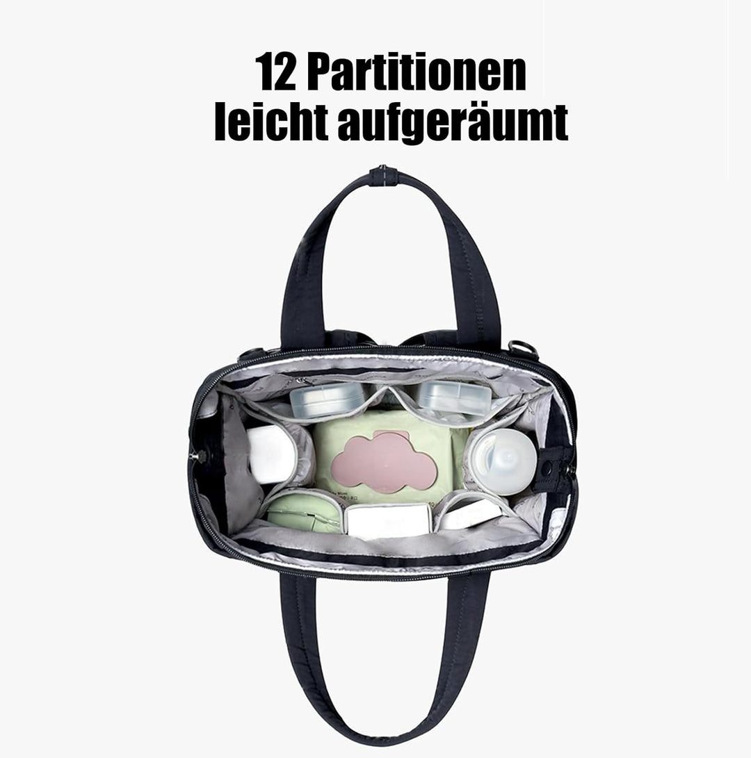 ROYALFAIR Baby Wickelrucksack Wickeltasche Rucksack mit tragbarer Wickelauflage, Windeltasche mit Fä