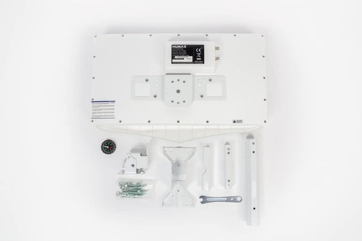 HUMAX Digital H40D2 Flat Spiegel SAT Flachantenne für 2X Teilnehmer weiss mit Twin LNB Single, mit T