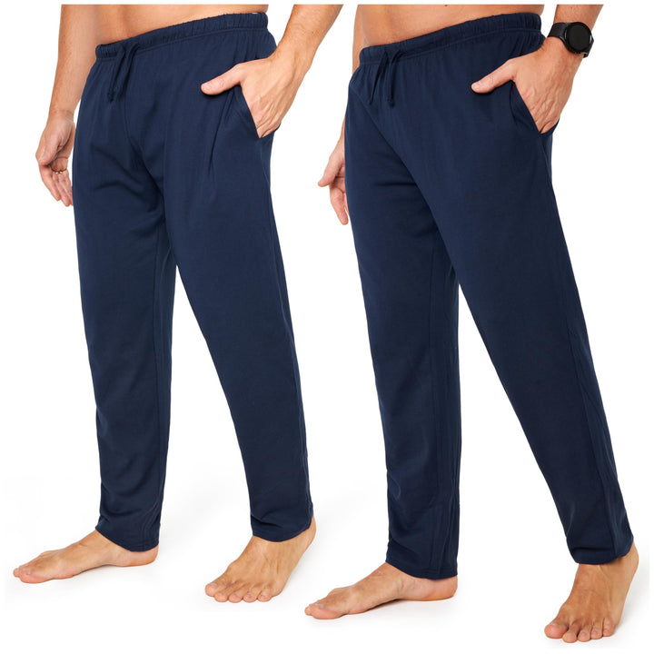 CityComfort Herren Schlafanzughose Lang mit Seitentaschen & elastischem Bund, 2er Pack M Bund mit Ko