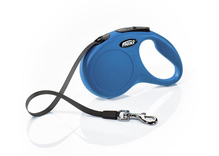 Flexi Leine New Classic S, 5 m, Gurt, bis 15kg blau