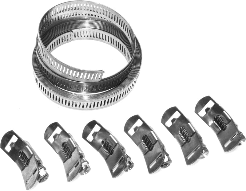 Schlauchschellen-Set Länge 3 Meter Bandbreite 12.7 mm Endlosband mit Schneckengewinde und Bandschlös