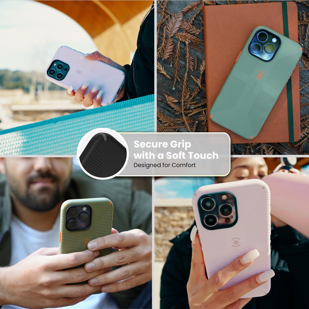 Speck iPhone 15 Pro Hülle – Gebaut für MagSafe, Fallschutzgriff – Kratzfest, weiche Haptik, 6,1 Zoll