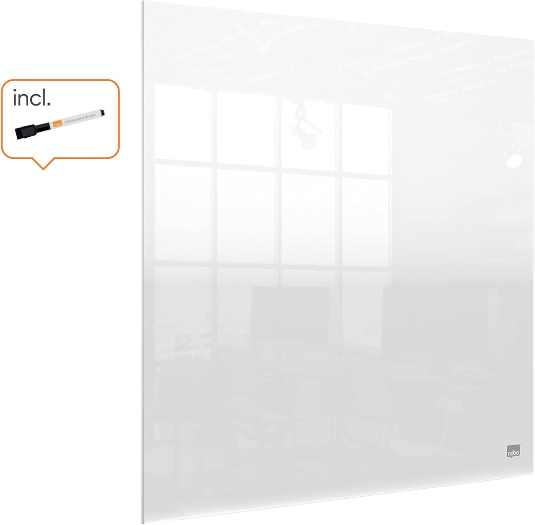 Nobo Mini-Whiteboard für Tisch- oder Wandmontage, Tragbar, Trocken Abwischbares Acrylglas, Rahmenlos