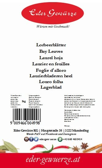 Eder Gewürze - Lorbeerblätter ganz - 1kg