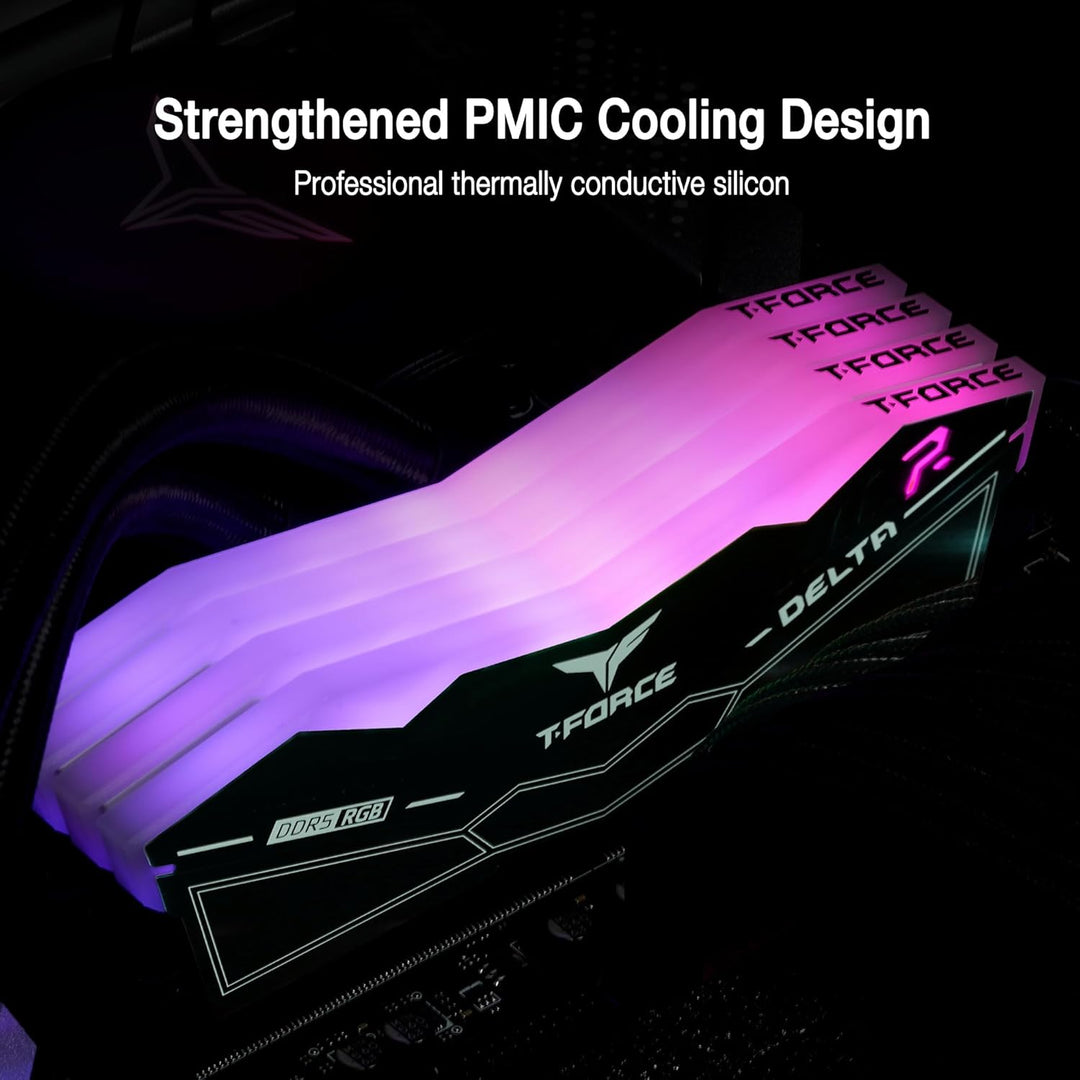 TEAMGROUP T-Force Delta RGB DDR5 32GB Kit (2x16GB) 6000MHz (PC5-48000) CL40 Desktop-Speichermodul RA