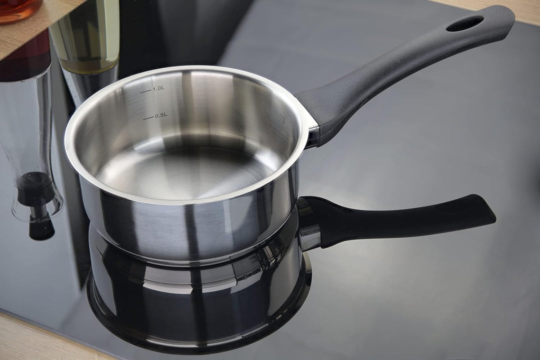 Linnuo Topfset Induktion Kochtopf Set Edelstahl Töpfe mit Glasdeckel Griff nicht heiss, Kochgeschirr