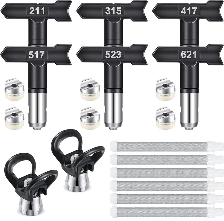 WOOLUCK® 6 Stück Airless düse mit spitzendichtung,und 60 Mesh Airless Spray Gun Filter Elemente,für