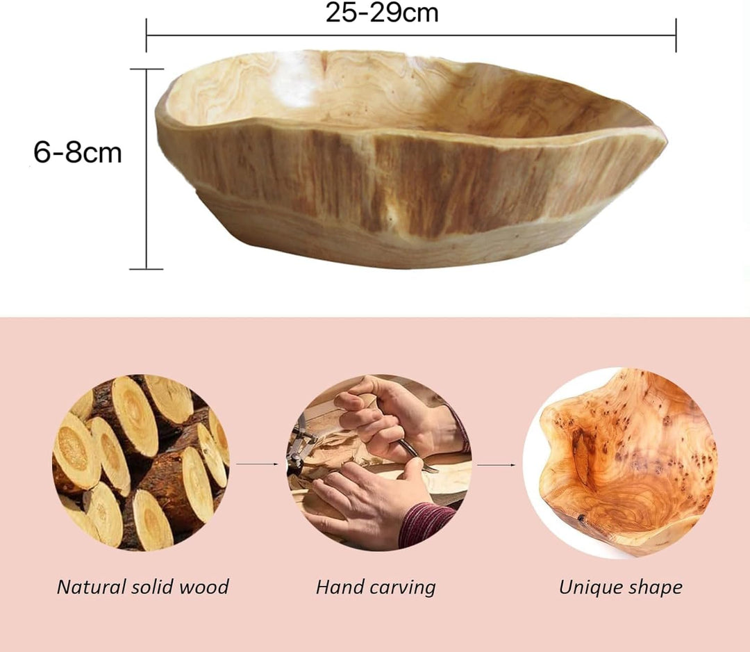 Oriental riverkit Obstschale aus Naturholz für unverwechselbares Dekor, unregelmässige kreative Holz