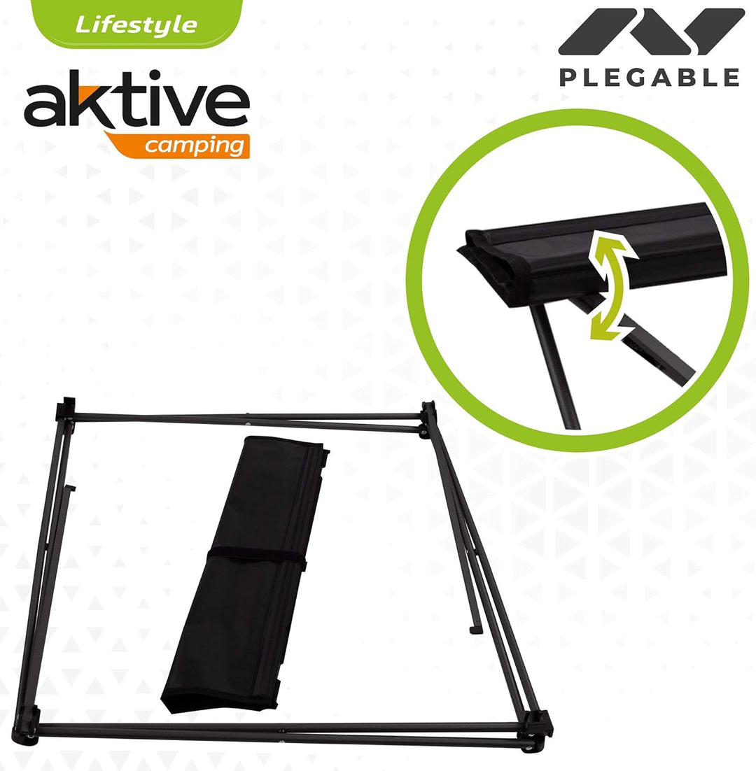 AKTIVE 52843-Klapptisch Textil 61x53x51 cm Camping, Metallrohr + Polyester, rot