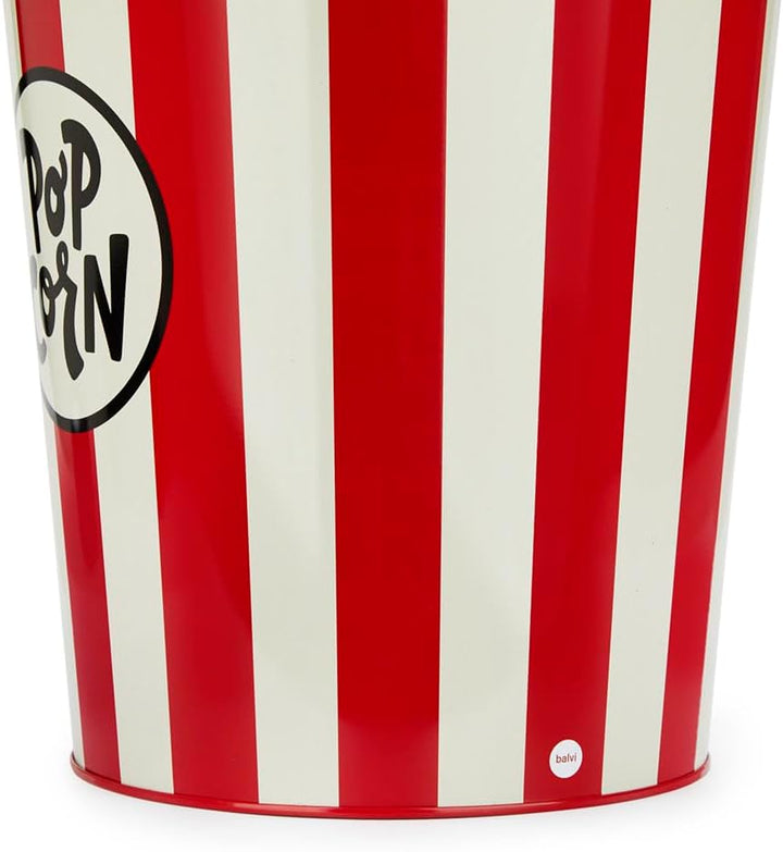 balvi Abfalleimer Popcorn Farbe Rot und Beige Bei dem die zerknüllten Papiere wie Popcorn aussehen A