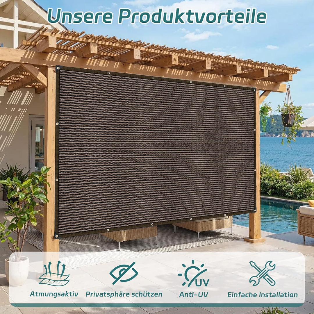 Schattierungsnetz,Schattiernetz mit ösen, 95% Shading Rate UV-Beständiges für Pflanzenschutz Gewächs