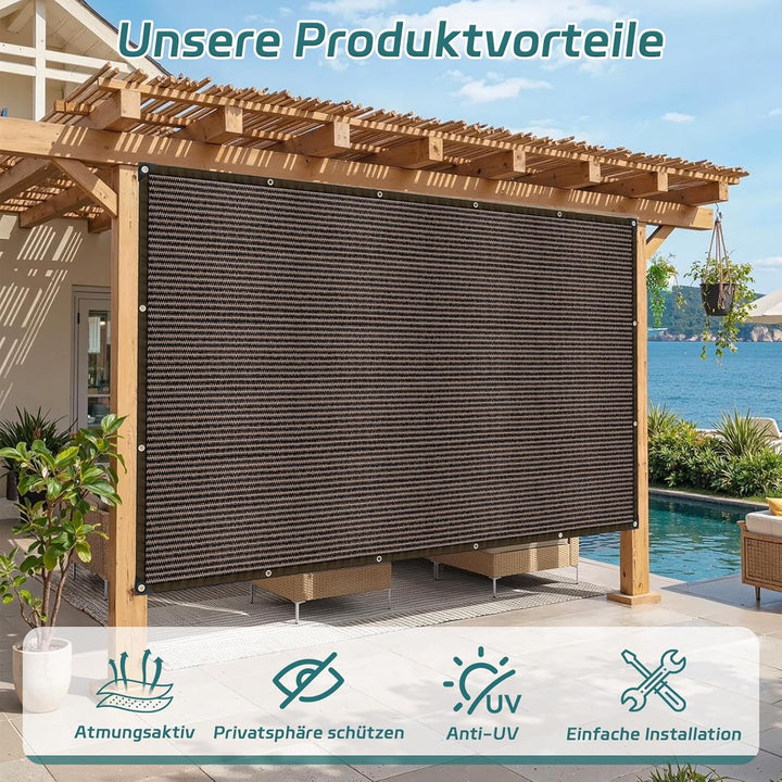 Schattierungsnetz,Schattiernetz mit ösen, 95% Shading Rate UV-Beständiges für Pflanzenschutz Gewächs