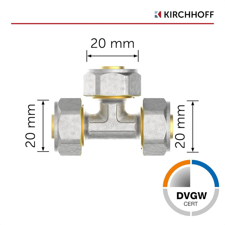 KIRCHHOFF | MSVR Rohr | 3er Set | Klemmringverschraubung 20 mm | Aluverbundrohr | für Heizung | Fuss