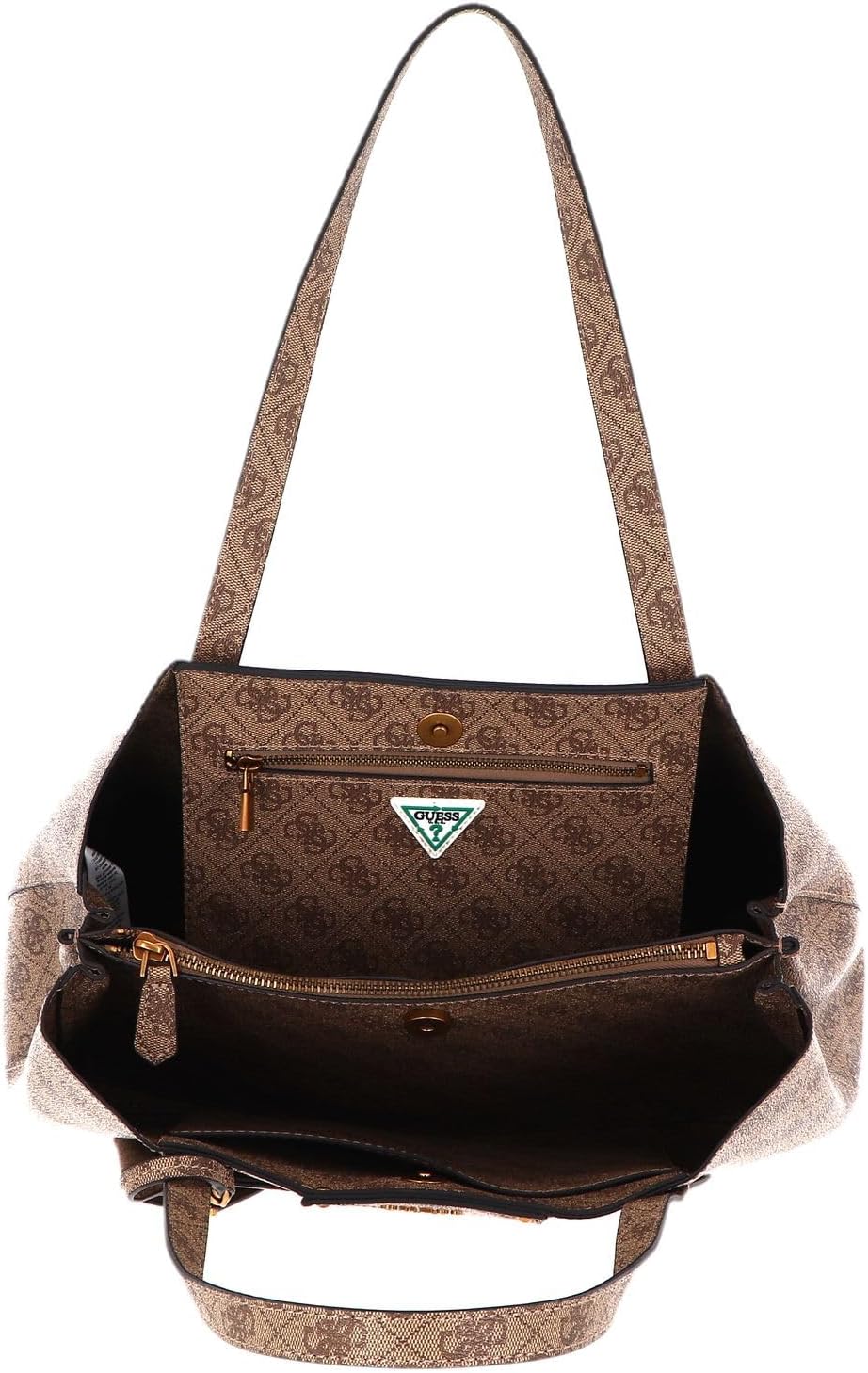 GUESS Damen Eco Brenton Girlfrie Tasche Latte Logo, Latte Logo