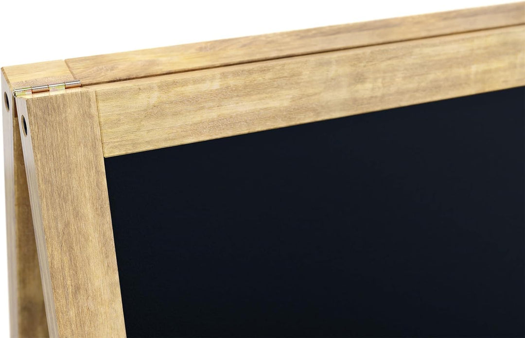 ALLboards Kundenstopper mit naturlackierten Holzrahmen 100x60cm, Werbetafel, Gehwegaufsteller, Aufst