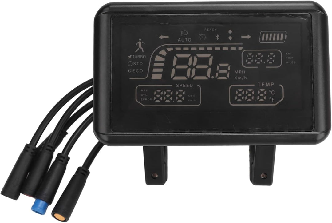 T4 Elektrofahrrad LCD Display, Elektrofahrrad LCD Display mit Batterieanzeige, Tachometer, Kilometer