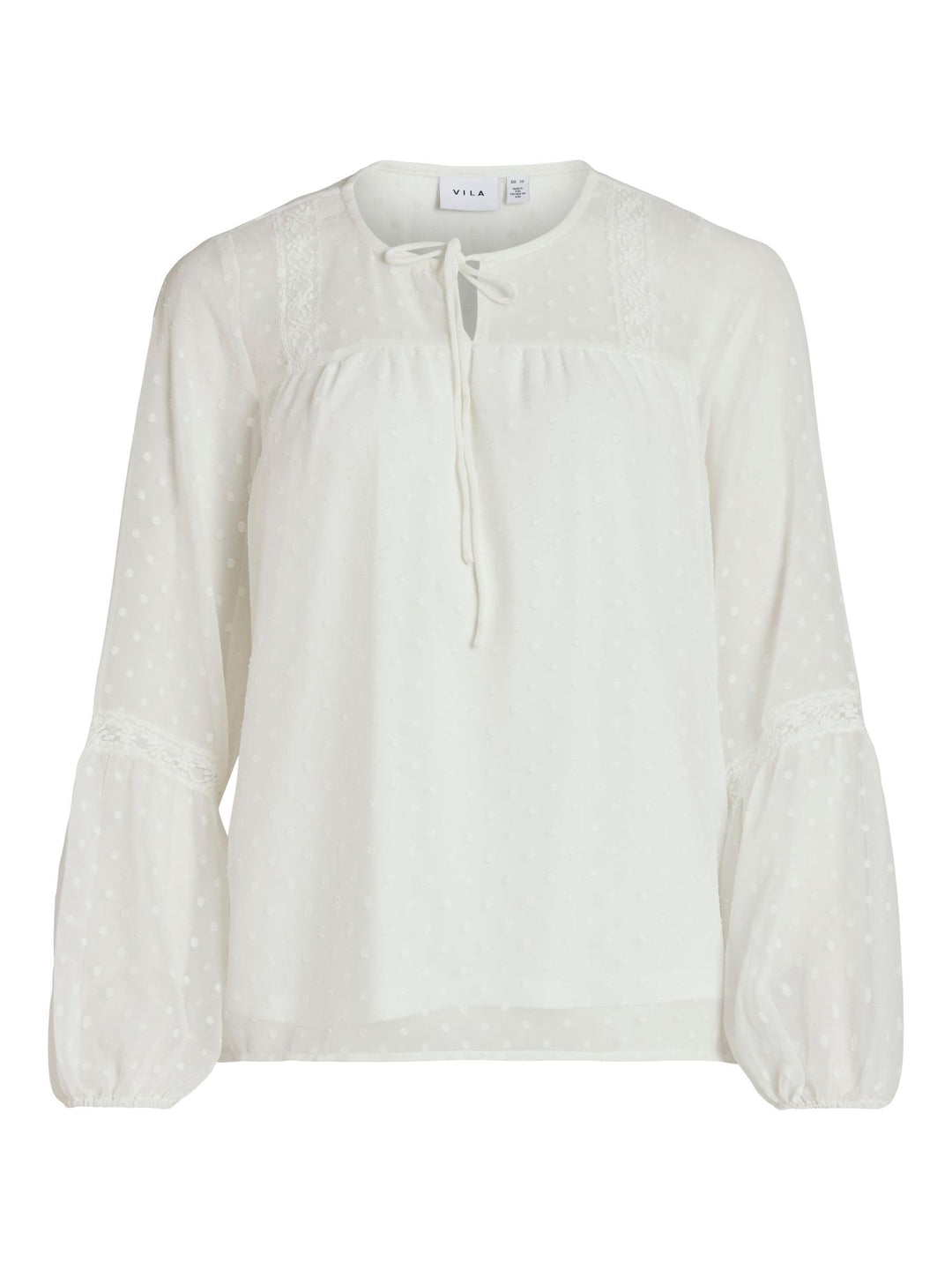 Vila Damen Viedee L/S Top/Su-Noos Bluse 36 Snow White, 36 Snow White
