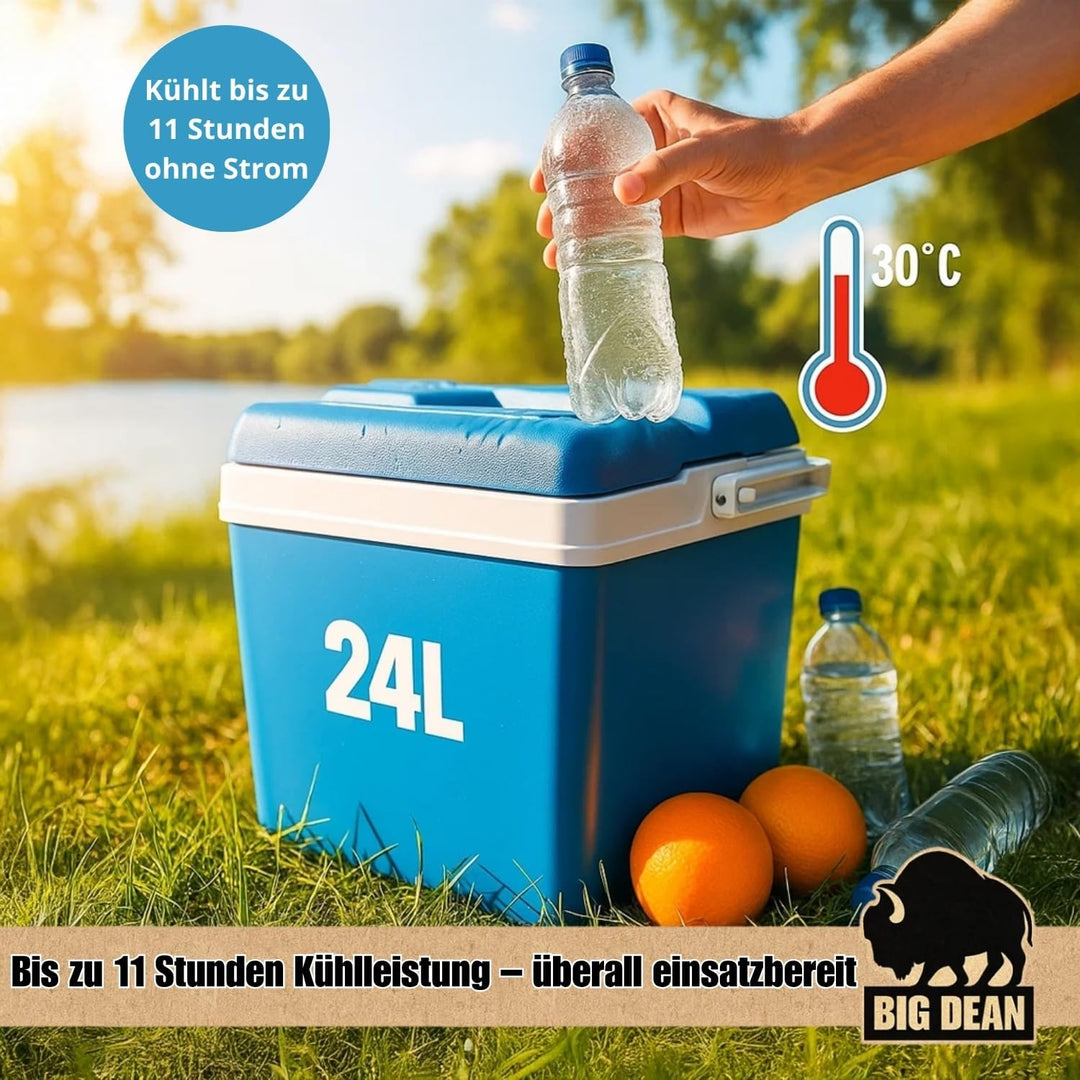 Kühlbox inkl. 12 Kühlakkus 24 Liter Kühlbox mit Akku für bis zu 11 h Kühlung