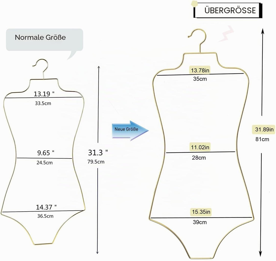 Bikini Badeanzug Aufhänger Draht Körperform Display Unterwäsche hänger 10 PCS (Golden), Golden