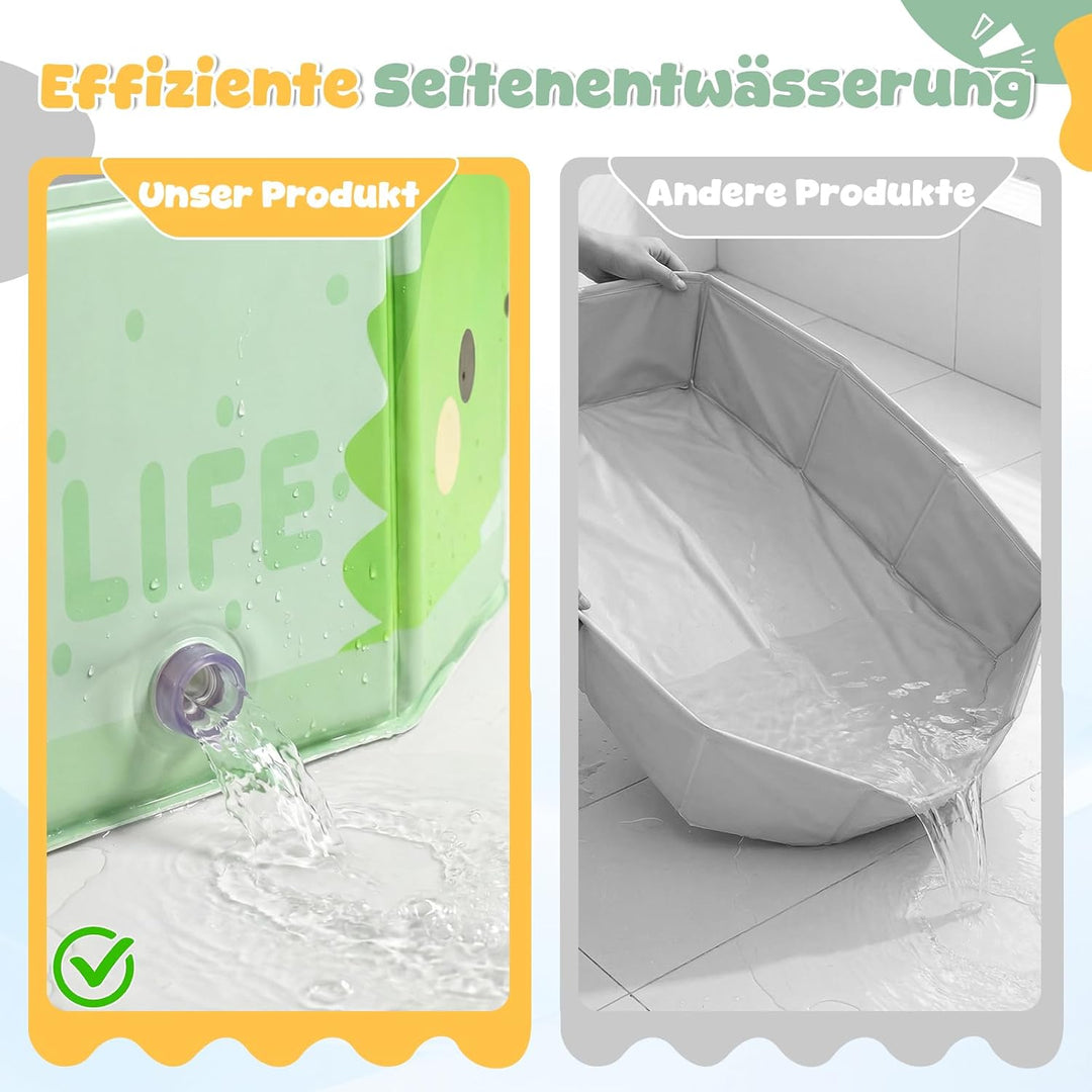 Orzbow Baby Badewanne, Grosse Babybadewanne mit Rutschfester Basis für 6 Monate bis 6 Jahre, Reise F