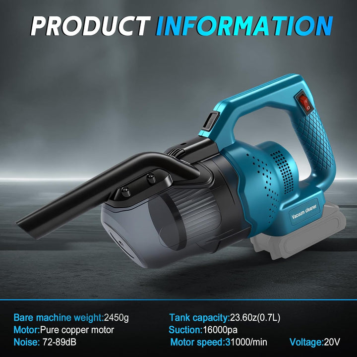 Akku Handstaubsauger Kompatibel mit Makita 18V Batterie, 16KPa 4-in-1 Multifunktionaler Staubsauger,