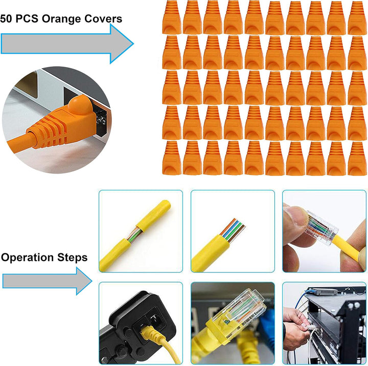 MAYLINEE Crimpzangen Set für RJ45, Durchgangs Crimpsteck Ethernet für CAT5/CAT6, CAT7 Kabel Tester K