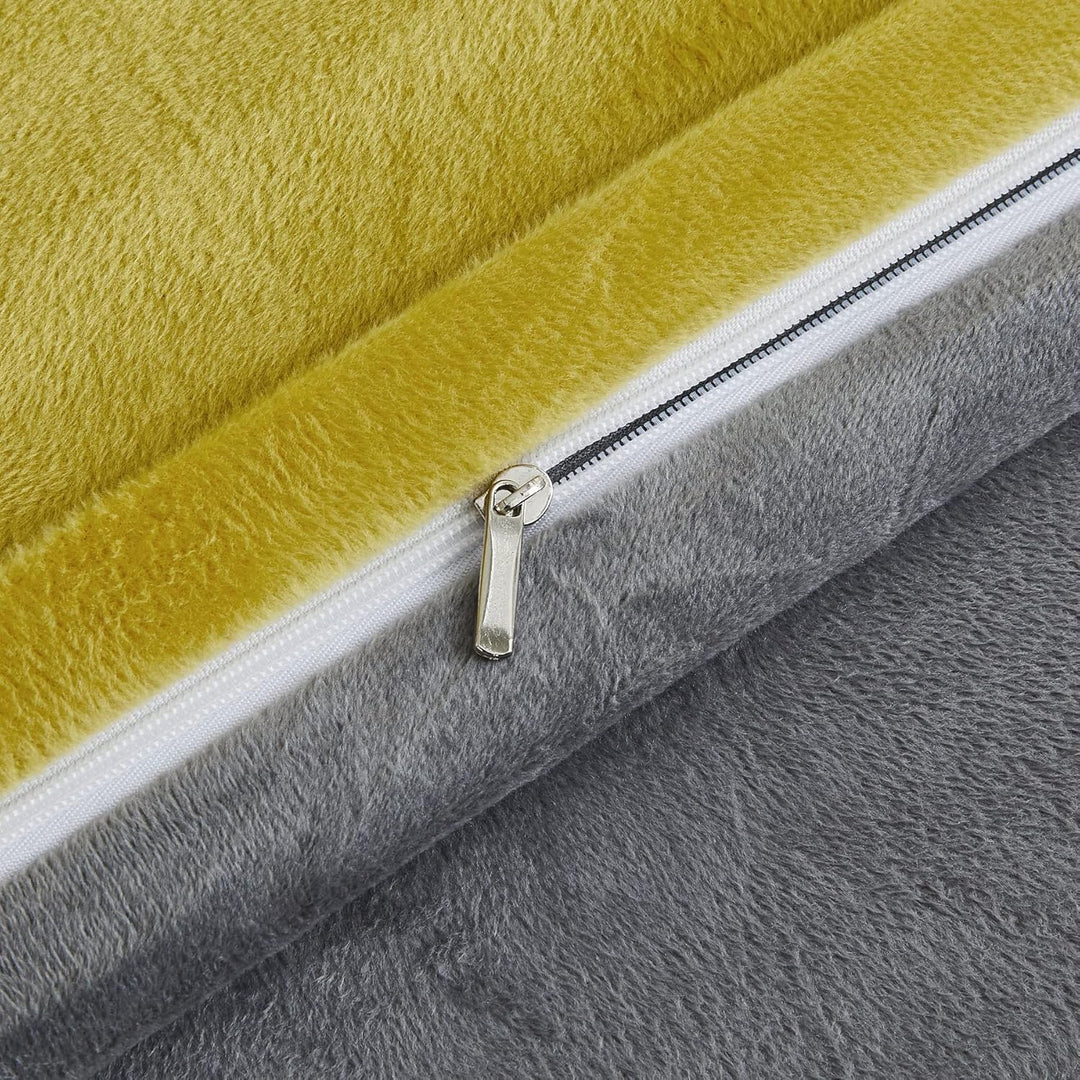 Luofanfei Fleece Winter Bettwäsche 200x200 Warm Cashmere Touch Plüsch Bettwäsche Bettbezug Set Gelb
