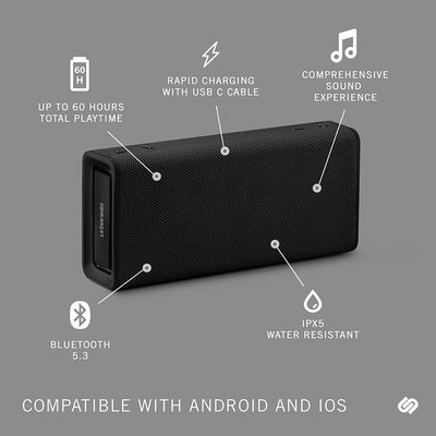 Urbanista Brisbane Plus Bluetooth 5.3 Lautsprecher, tragbarer kabelloser Lautsprecher mit Systemkopp