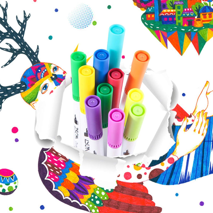 ZSCM 100 Farben Dual Brush Paint Pens, Coloured Pens Aquarell Art Marker Fineliner Kalligraphie Pens