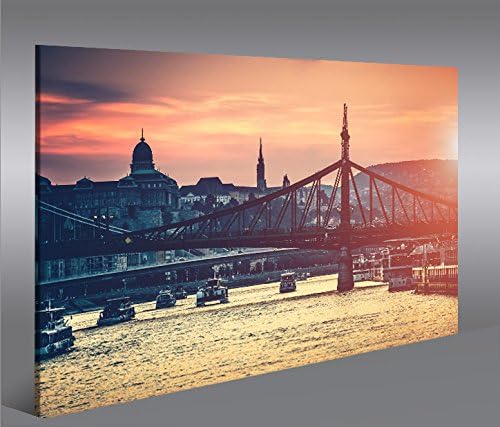 islandburner Bild Bilder auf Leinwand Budapest V2 Brücke 1p XXL Poster Leinwandbild Wandbild Dekoart