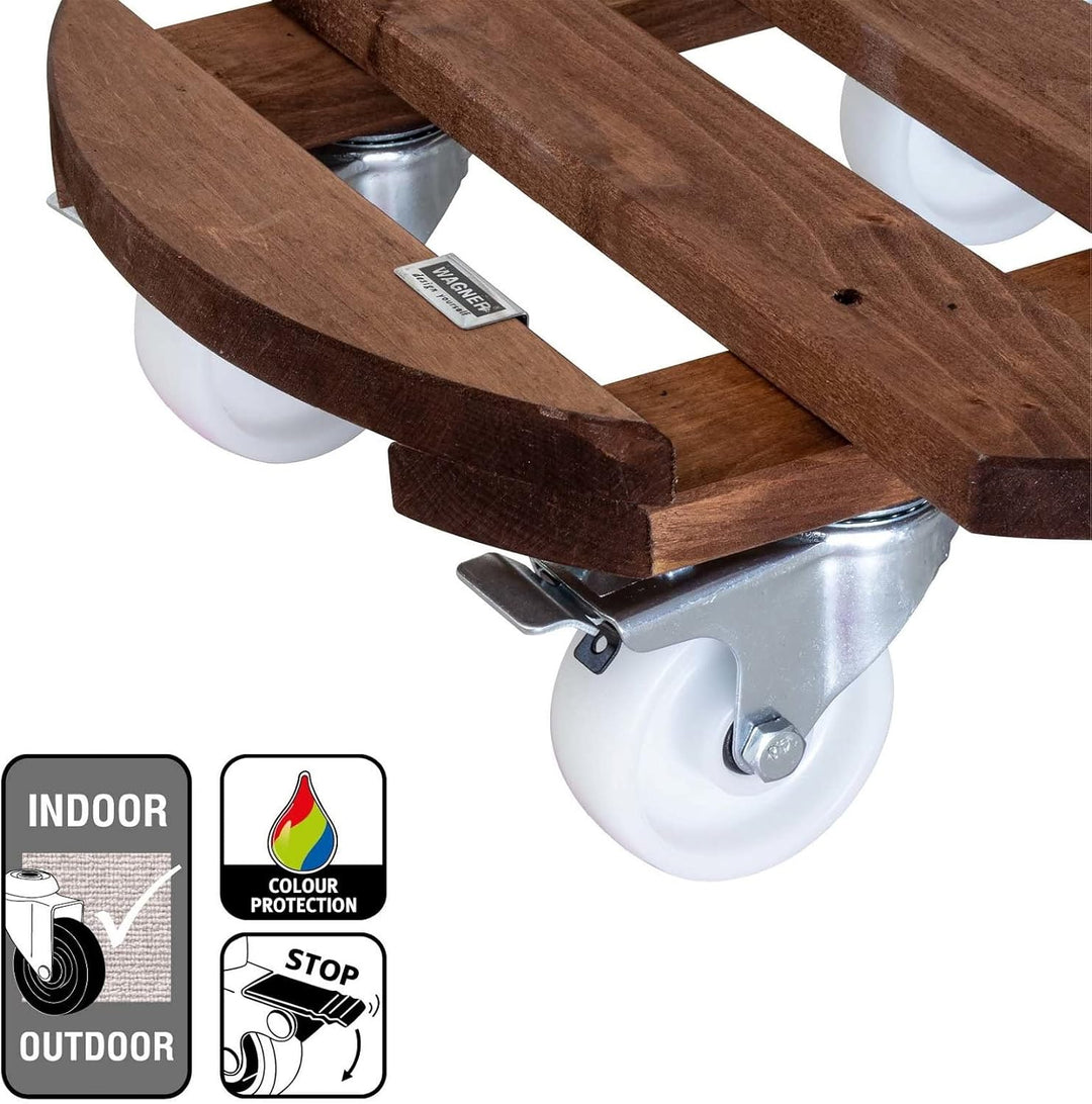 Wagner Pflanzenroller GIGANT Big Ø 45 x 13 cm I Blumenroller für Aussenbereich + Innenbereich I Kübe