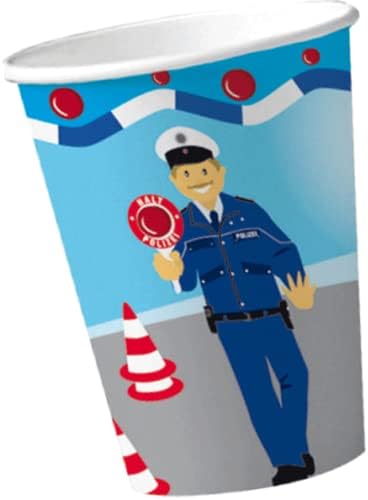 HHO Polizei-Party-Set Police-Party-Set 52tlg. für 16 Gäste Teller Becher Servietten, 52tlg. für 16 G