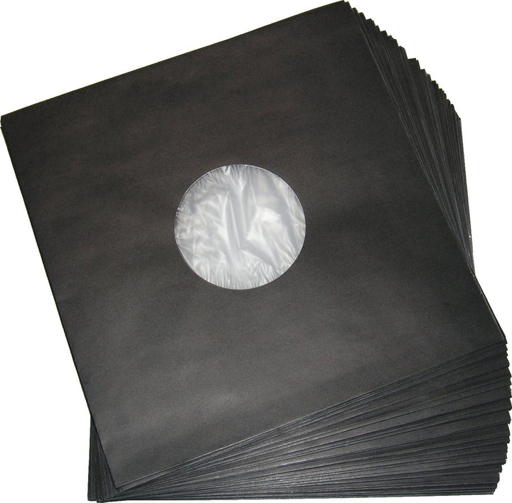 Protected LP Schallplatten Innenhüllen mit Fütterung Deluxe schwarz (100 Stück)
