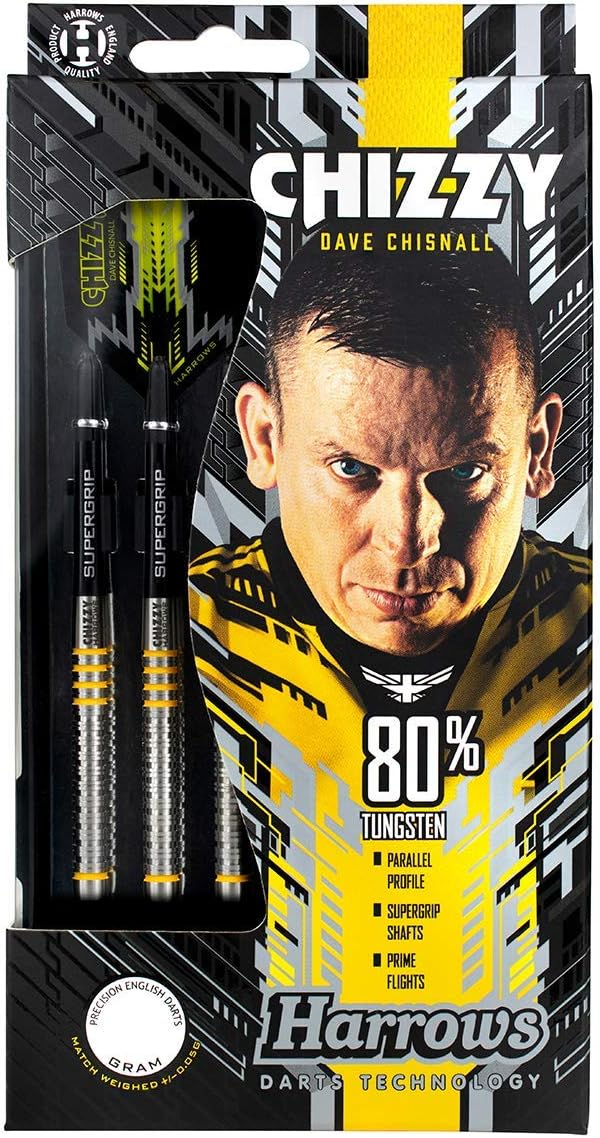 Harrows Steel Darts Dave Chisnall Chizzy 80% Tungsten Steeltip Dart Steeldart (25 Gr)