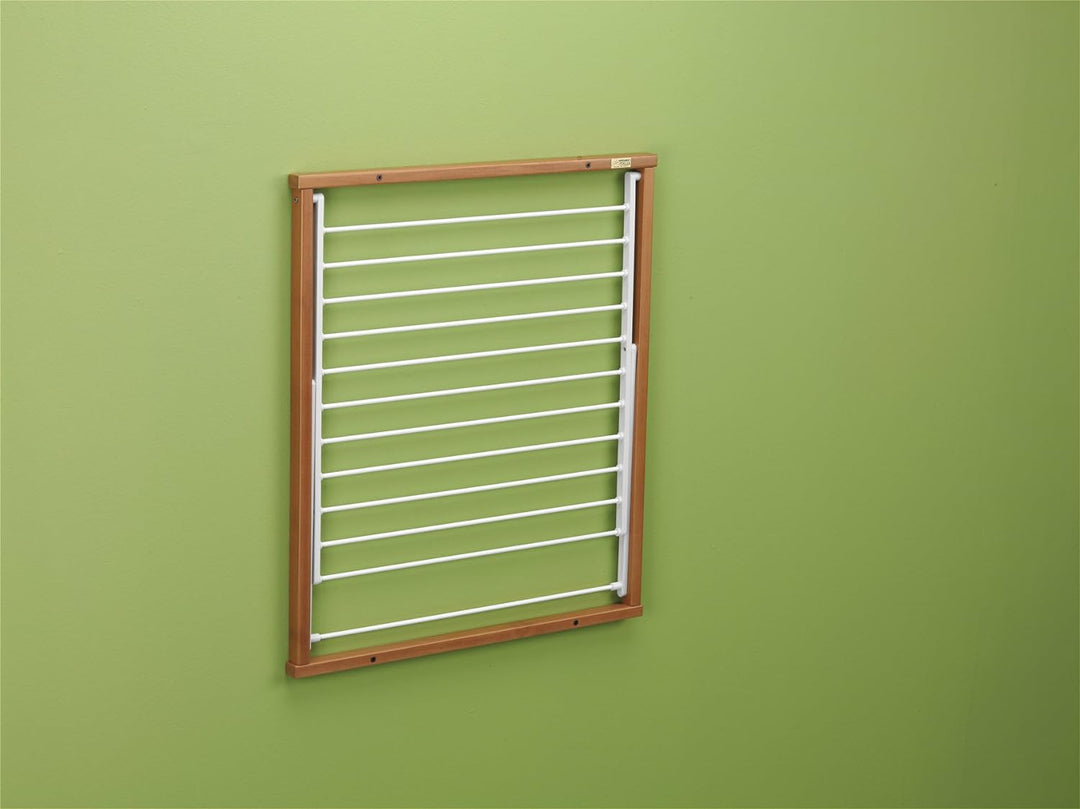 Arredamenti Italia Wandwäscheständer Kledy Wand, Holz - Klappbar - 6,5 mt Leine - Farbe: Kirsche Hol