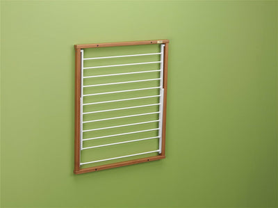 Arredamenti Italia Wandwäscheständer Kledy Wand, Holz - Klappbar - 6,5 mt Leine - Farbe: Kirsche Hol