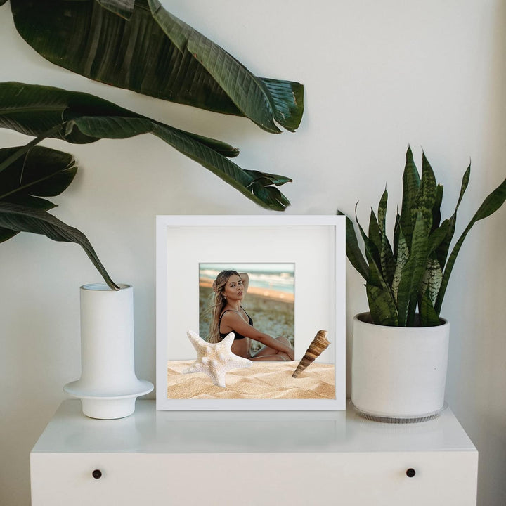 Anhow 2er 3D Bilderrahmen 23 x 23 cm, Echtglas 3D Bilderrahmen zum Befüllen 3cm Tiefer Objektrahmen